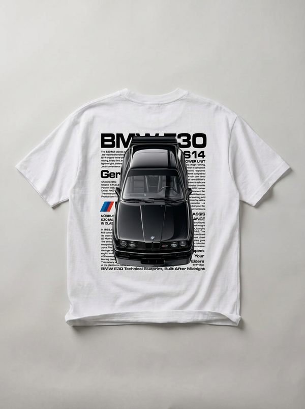 BMW E30 Technical Blueprint Tee