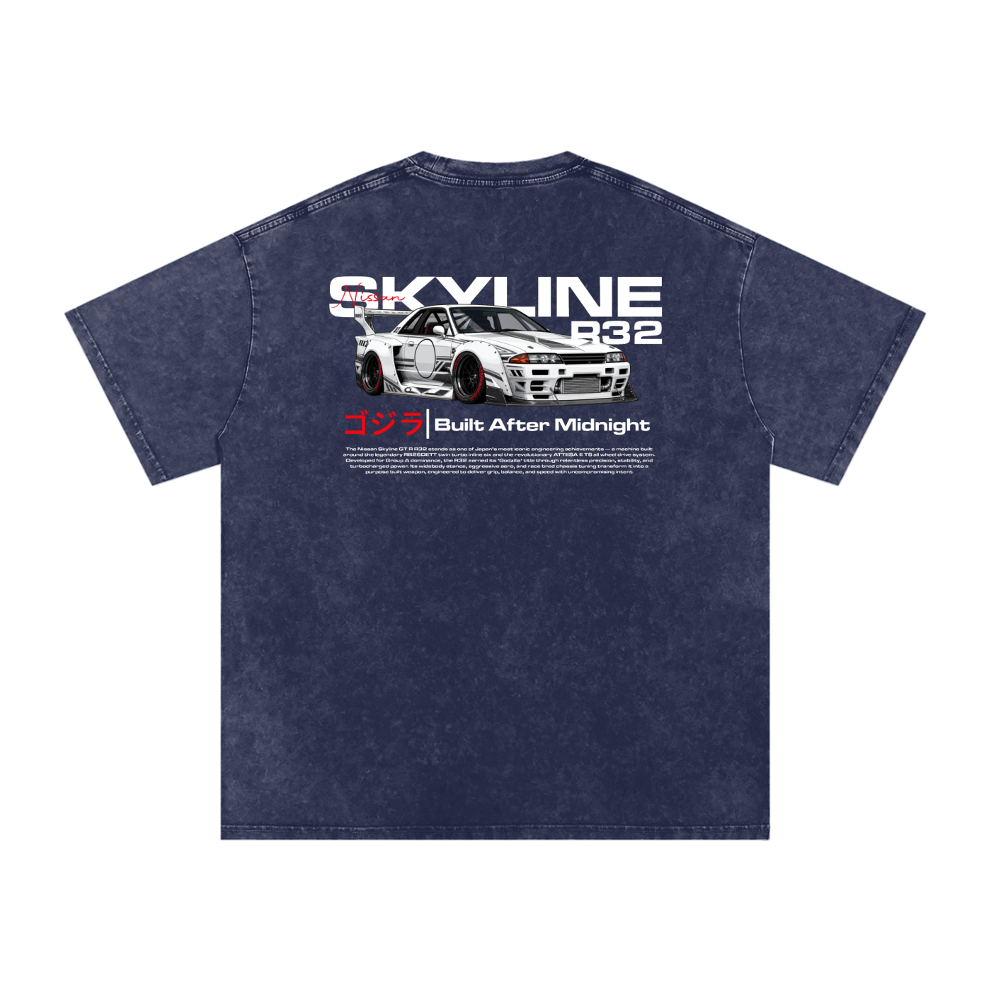 Snow Washed Liberty Walk Skyline — Widebody Blueprint Tee