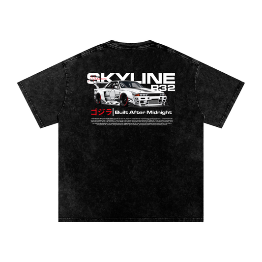 Snow Washed Liberty Walk Skyline — Widebody Blueprint Tee