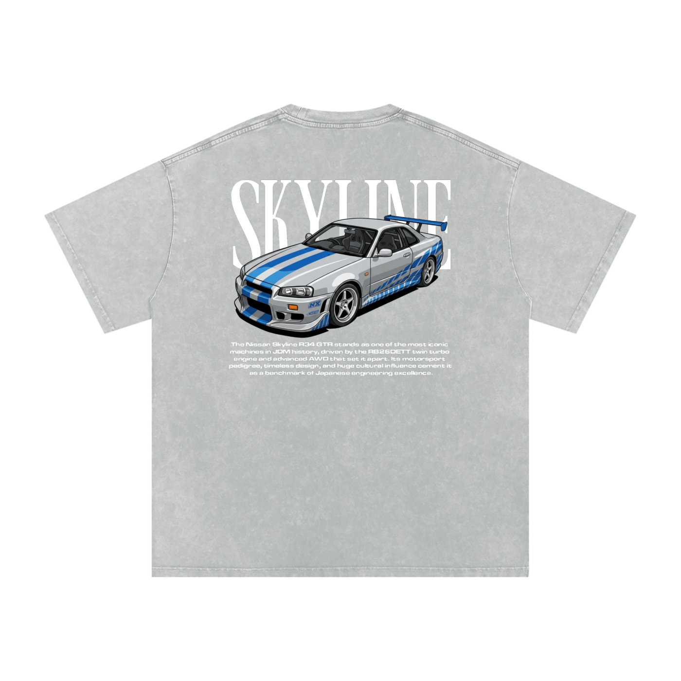 Washed Skyline R34 — Heritage GT Technical Tee