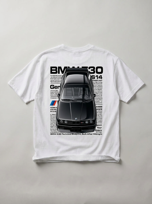 BMW E30 Technical Blueprint Tee